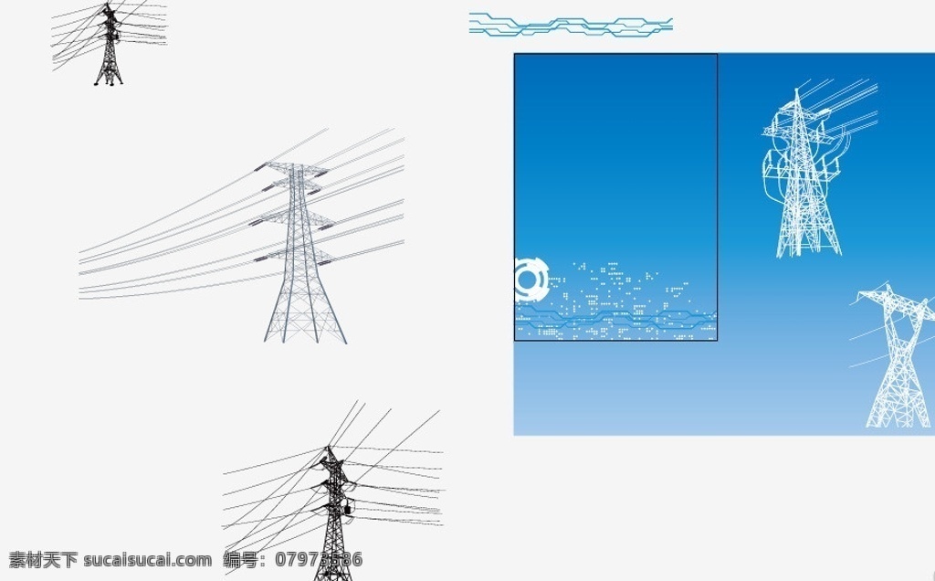 电线杆 工业 方案 网页 科技 蓝色 城市建筑 建筑家居 矢量