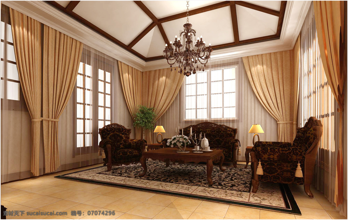 室内设计 欧式 效果图 环境设计 客厅 沙发 资料 家居装饰素材