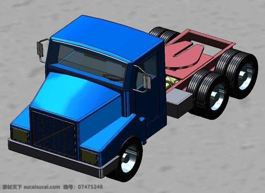 路车免费下载 出租车 卡车 路 拖拉机 3d模型素材 其他3d模型