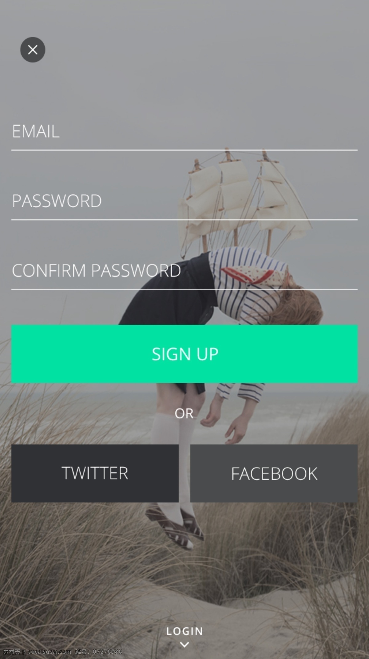 登录注册页面 手机 登陆 注册 页面 app 软件 灰色