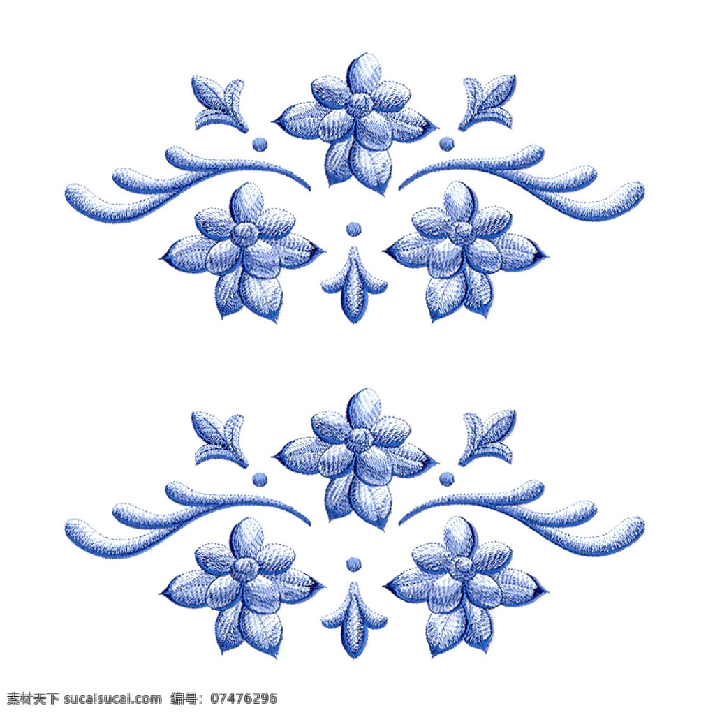 绣花免费下载 服装图案 花边 花朵 青花 绣花 植物 面料图库 服装设计 图案花型