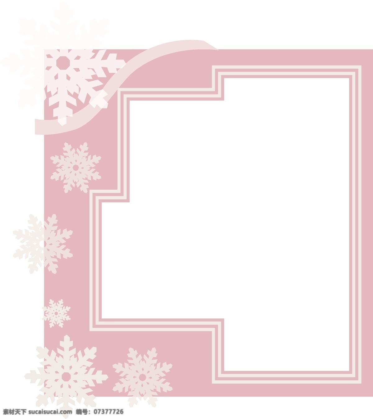 雪花 粉色 边框 插画 白色的雪花 粉色边框 多边形边框 唯美的边框 浪漫的边框 装饰边框