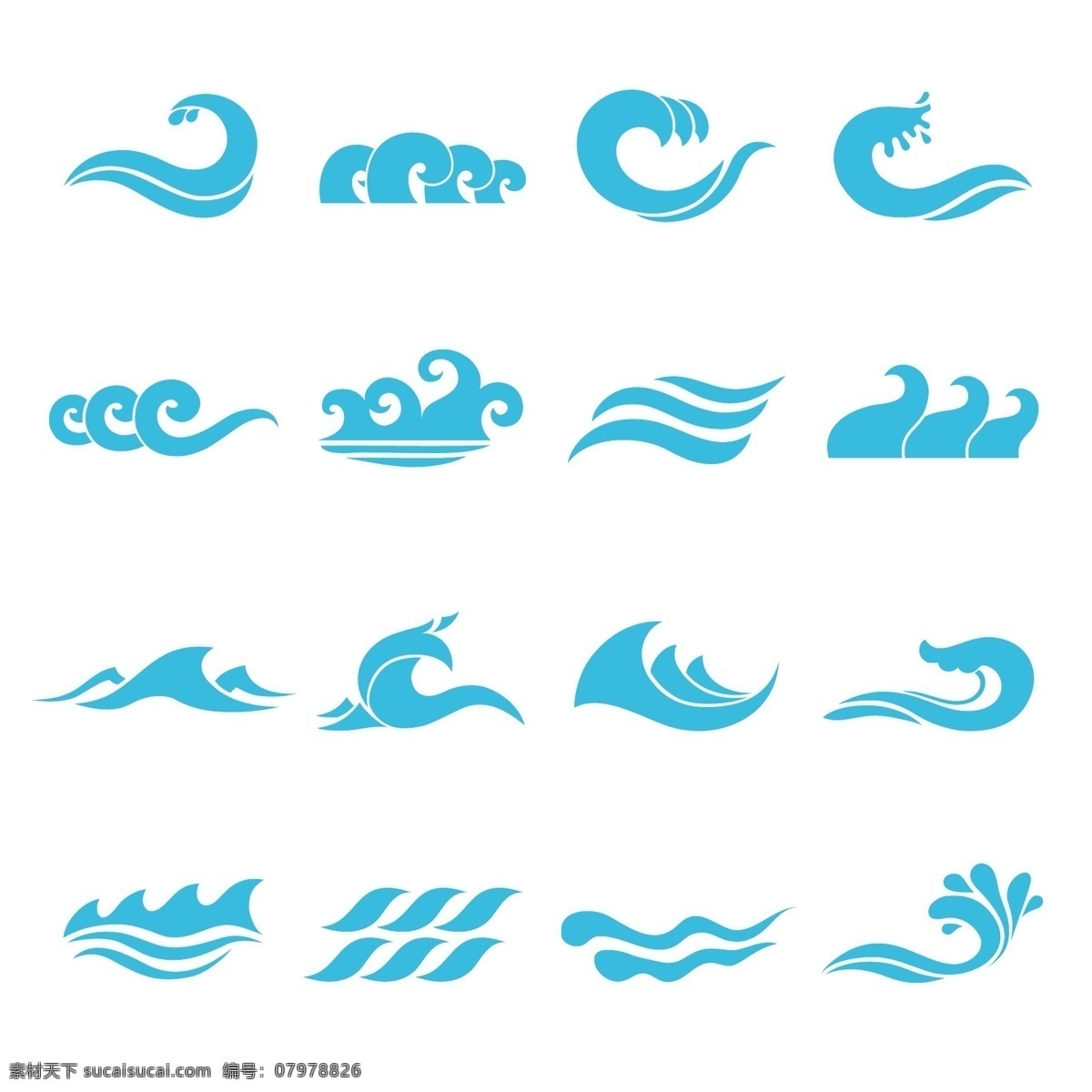 浪花 标志设计 海浪 水纹 创意 图形 矢量 高清图片