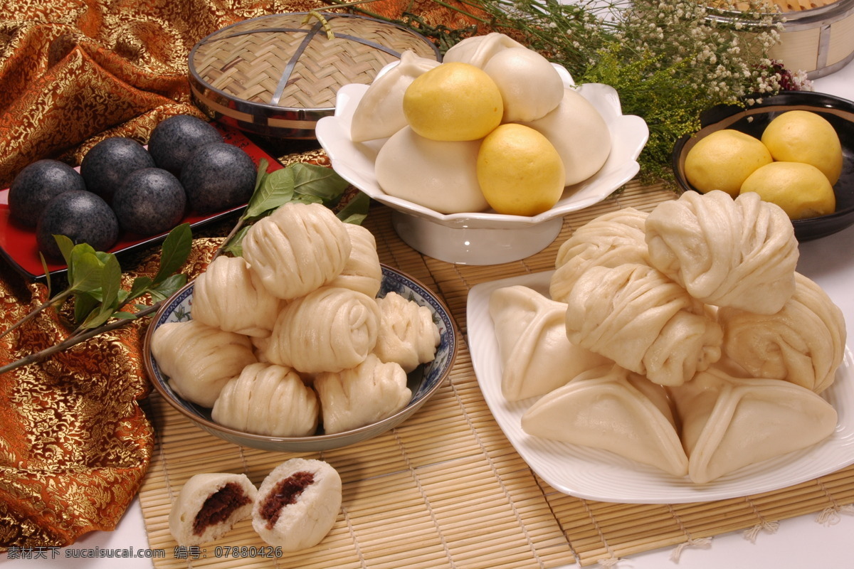 面食 馒头 花卷 豆包 五谷杂粮 粗粮 窝窝头 饼子 食品 餐饮美食 传统美食