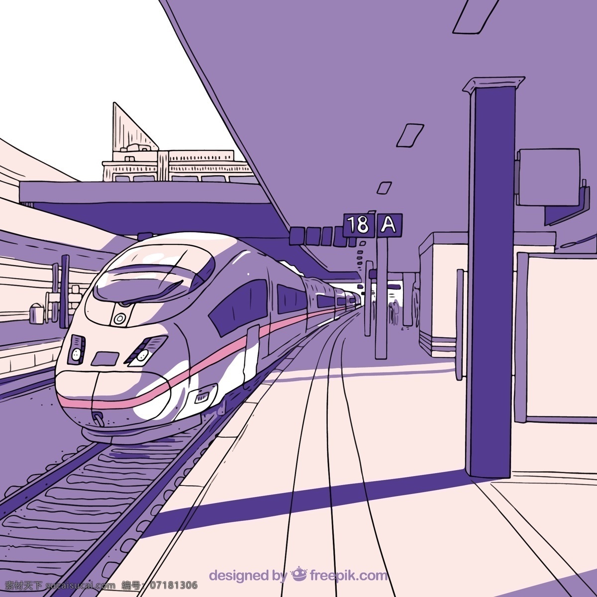 手绘 高速 火车站 的背景下 旅游 一方面 景观 火车 背景 绘画 现代 速度 交通 城镇 机 旅行 运输 现代背景 发动机 画 粗略的