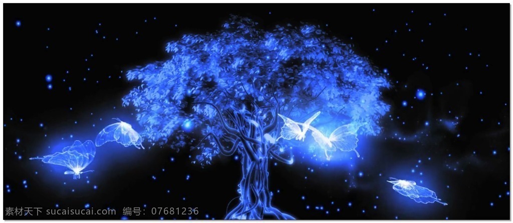 蓝色 玫瑰 粒子 唯美 视频 梦幻 幽光 视频素材 动态视频素材