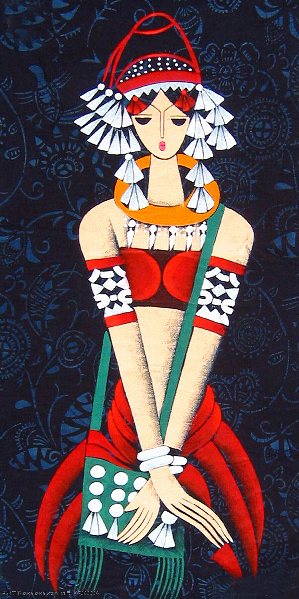木版年画 装饰画 女人 古典 绘画书法 文化艺术