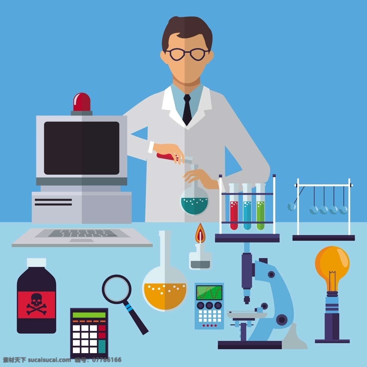 医务人员 酒精灯 显微镜 血液 化验 医疗保健 分子符号 生物科学 医疗器械 医疗器材 扁平医疗器械 卡通 显示器 检查结果 医疗科学研究