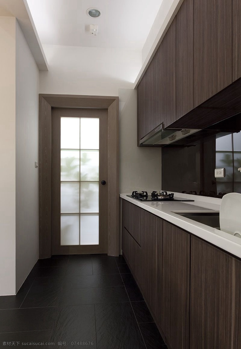 现代 简约 风 室内设计 厨房门 走廊 效果图 厨房 料理 台门 壁柜 吊柜 家装
