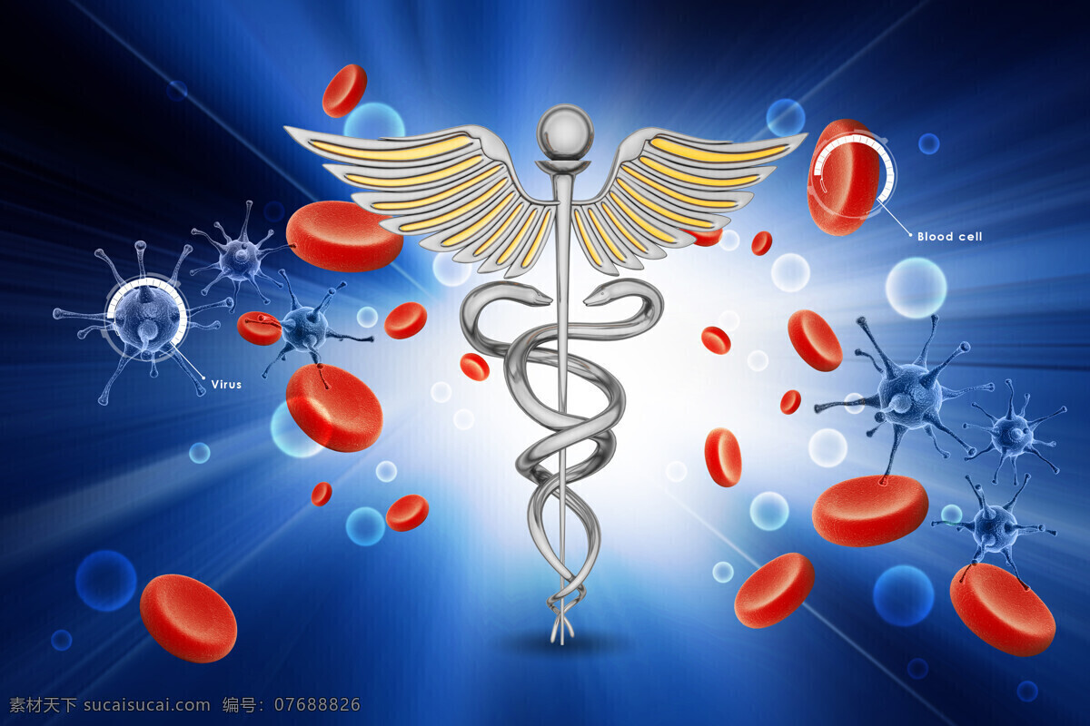 医疗 标志 血细胞 背景 病毒 血小板 翅膀 蛇杖 医疗标志 医疗护理 医疗背景 医学 医疗主题 现代科技