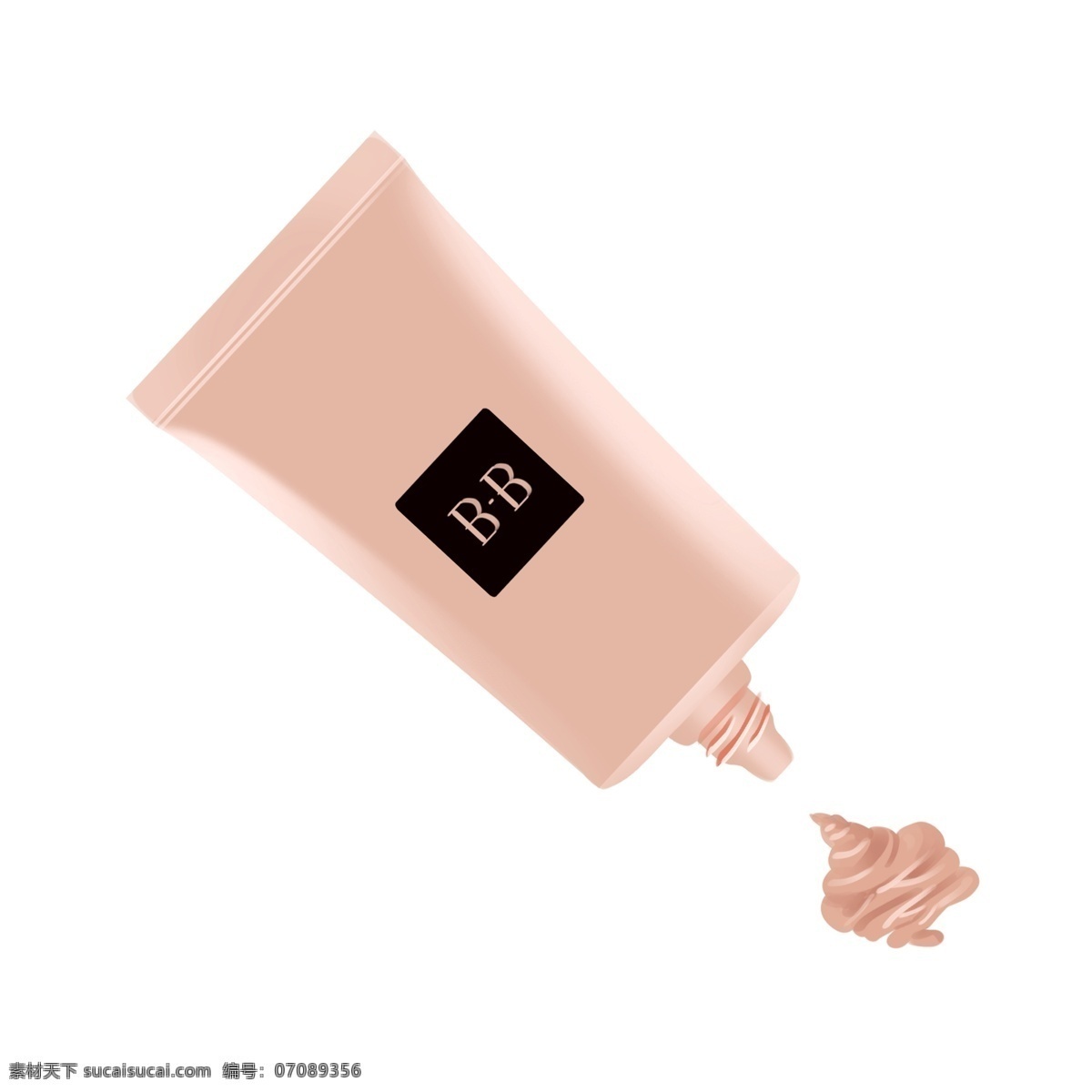 手绘 卡通 bb 霜 插画 手绘bb霜 卡通bb霜 女性化妆品 美容用品 美白 彩妆 挤出 瓶装的bb霜