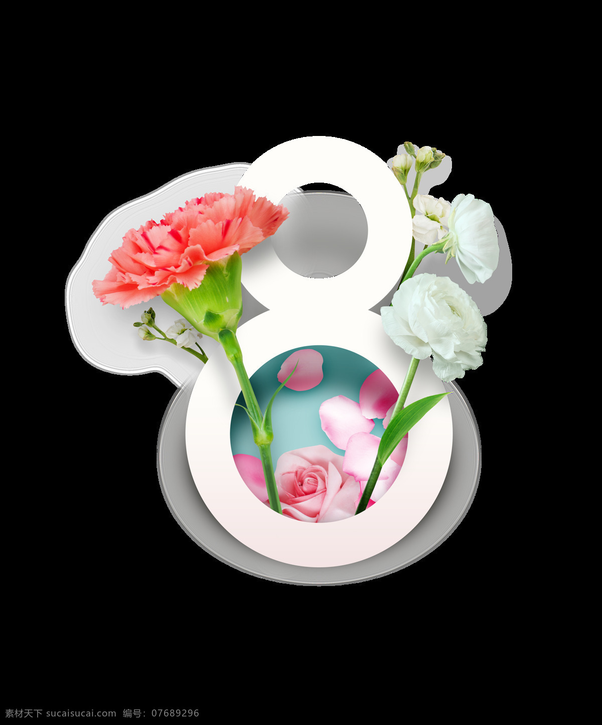 白色 装饰 8字 花朵 立体 浪漫 粉色