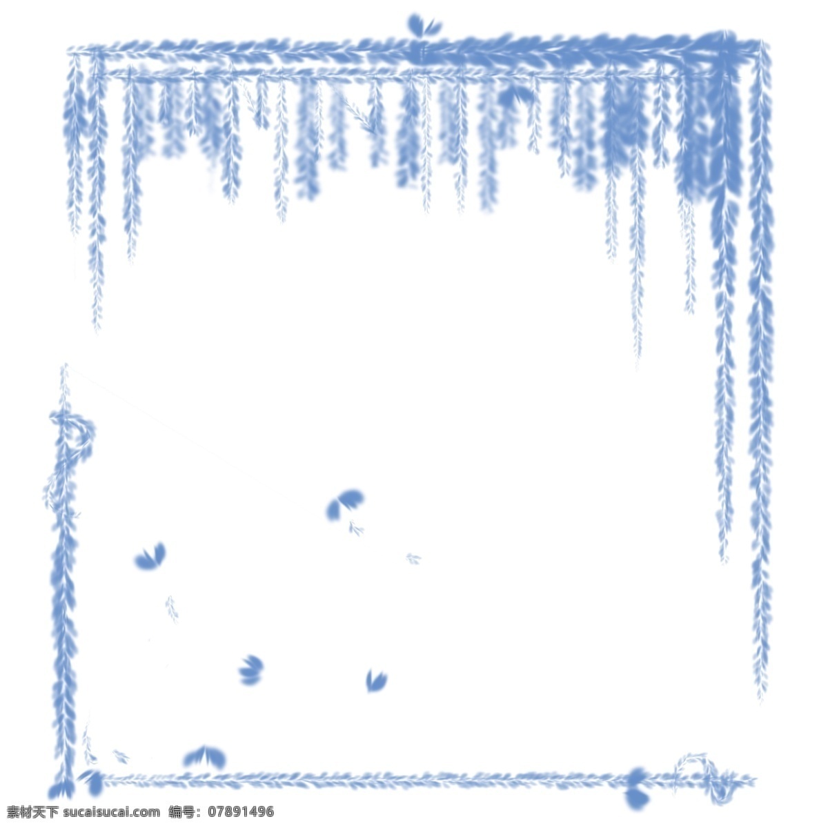 枝 藤 植物 装饰 边框 紫色植物边框 方形装饰边框 蓝紫色 方形 卡通边框