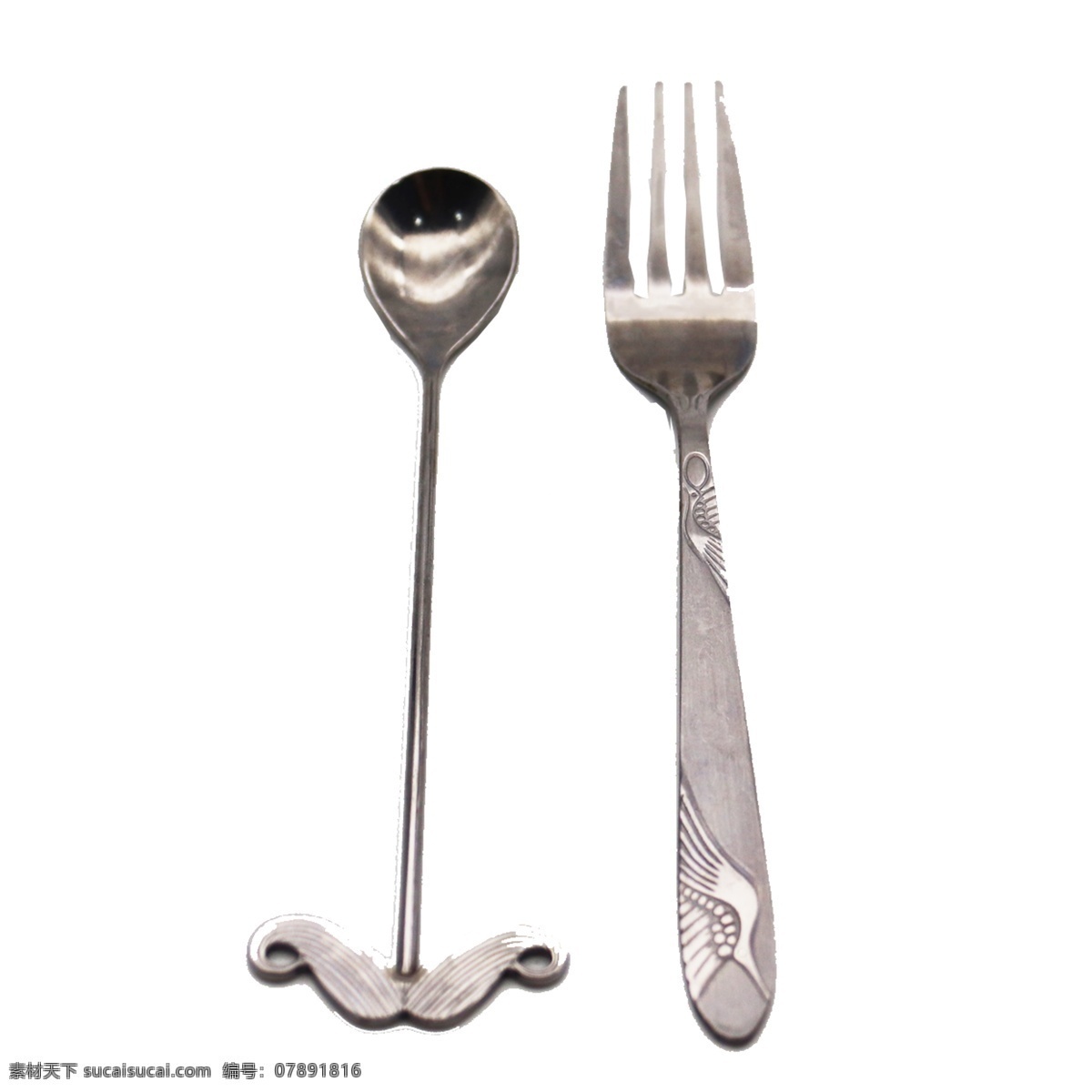 不锈钢餐具 餐具 叉子 餐勺 实物 实物免扣 实物下载