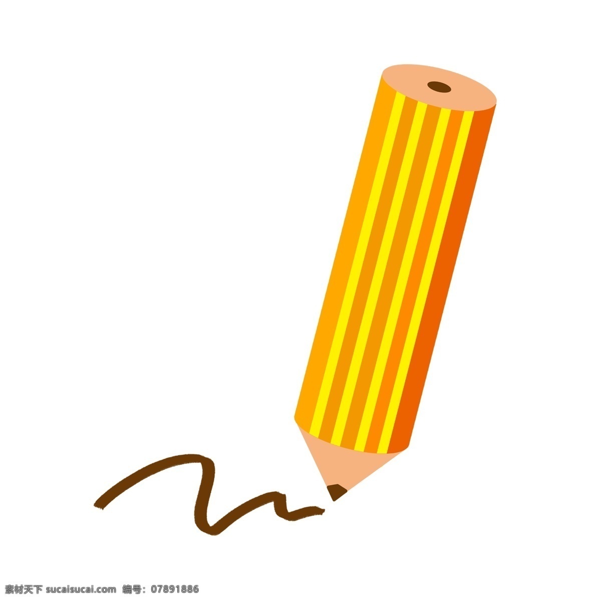 支 黄色 铅笔 插画 卡通 一支铅笔 学习铅笔 黄色铅笔 黄色笔 学习工具 文具 笔