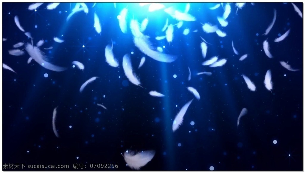 深蓝 海底 羽毛 视频 动漫 动态素材 视频动态素材