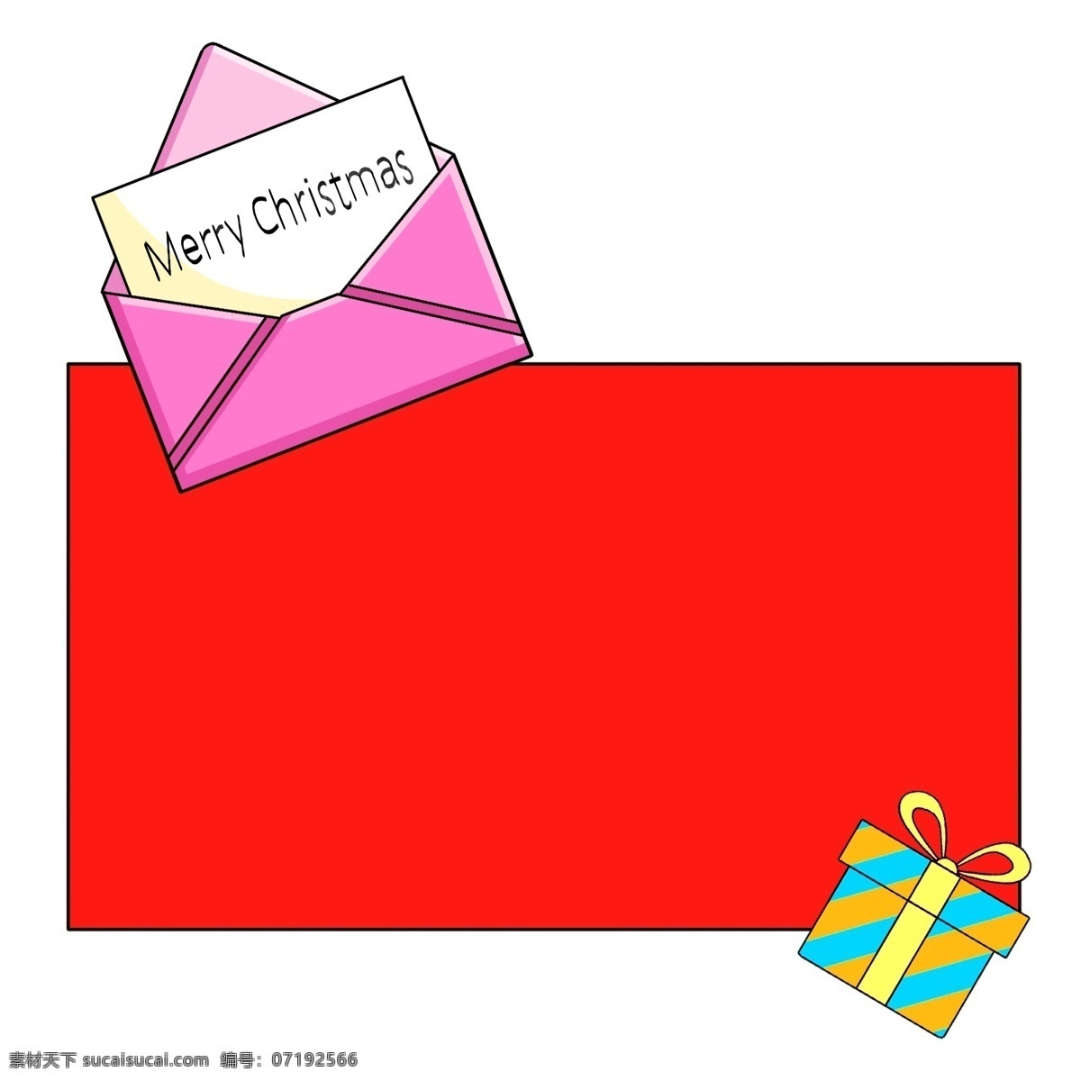 手绘 圣诞 礼物 边框 插画 红色底纹边框 礼品盒边框 长方形边框 黑色字母边框 卡通 粉色 信封 蓝 黄 条 盒