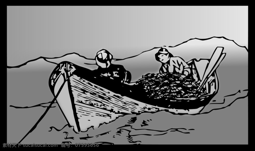 渔民免费下载 船 钓鱼 海 网 的人 混音 插画集