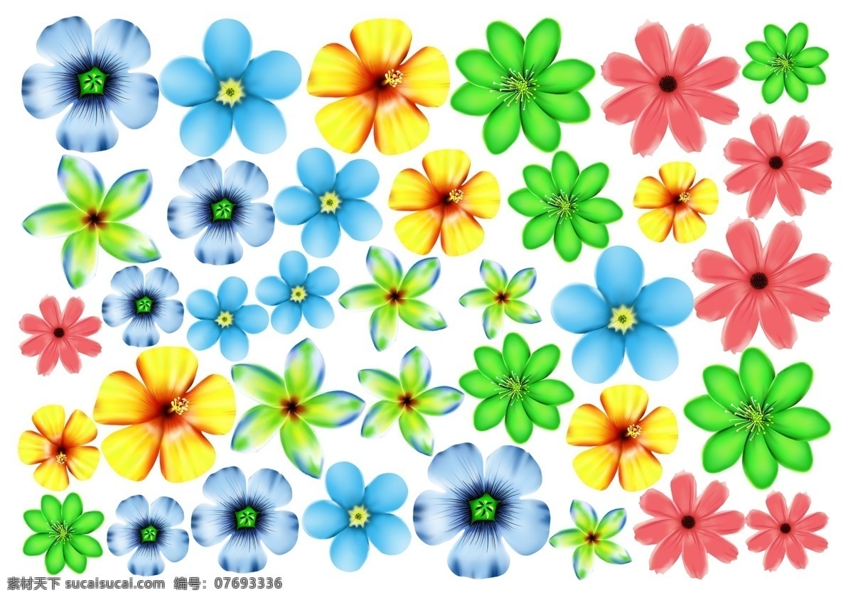 种 花朵 插画 装饰 图案 鲜花 碎花 装饰图案 仿真花