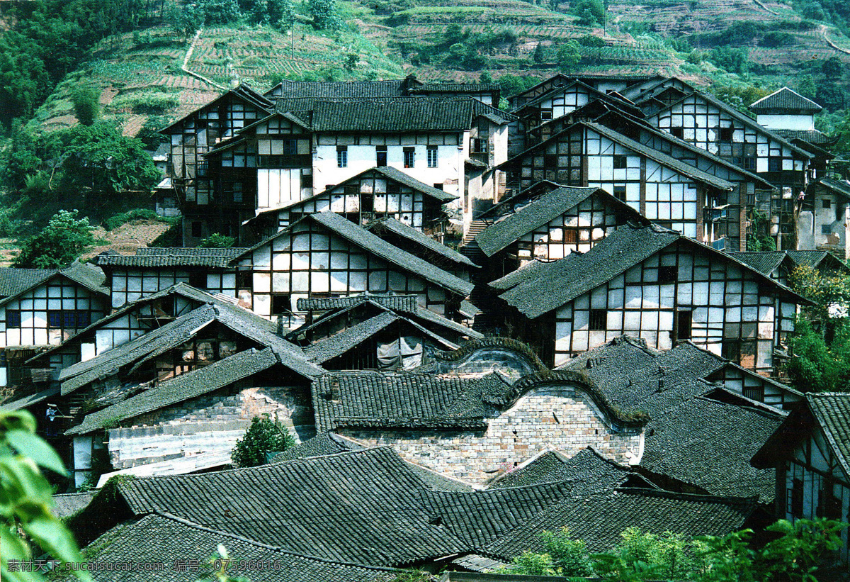 福宝古镇 川西 传统民居 旅游 四川 风景名胜 国内风景 旅游摄影 自然风景 摄影图库