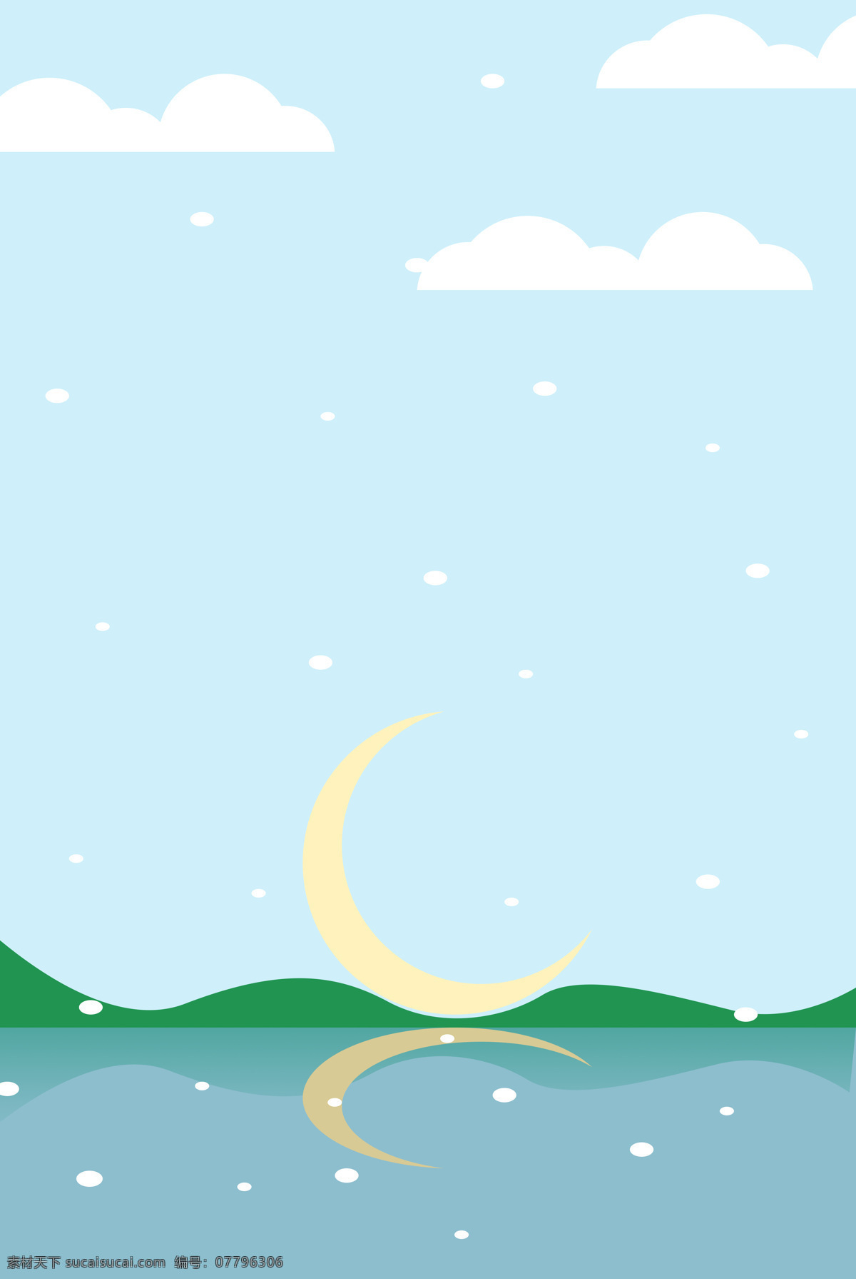 夜空 卡通动画 背景 卡通 动画 月亮 星空 白云 标志图标 其他图标