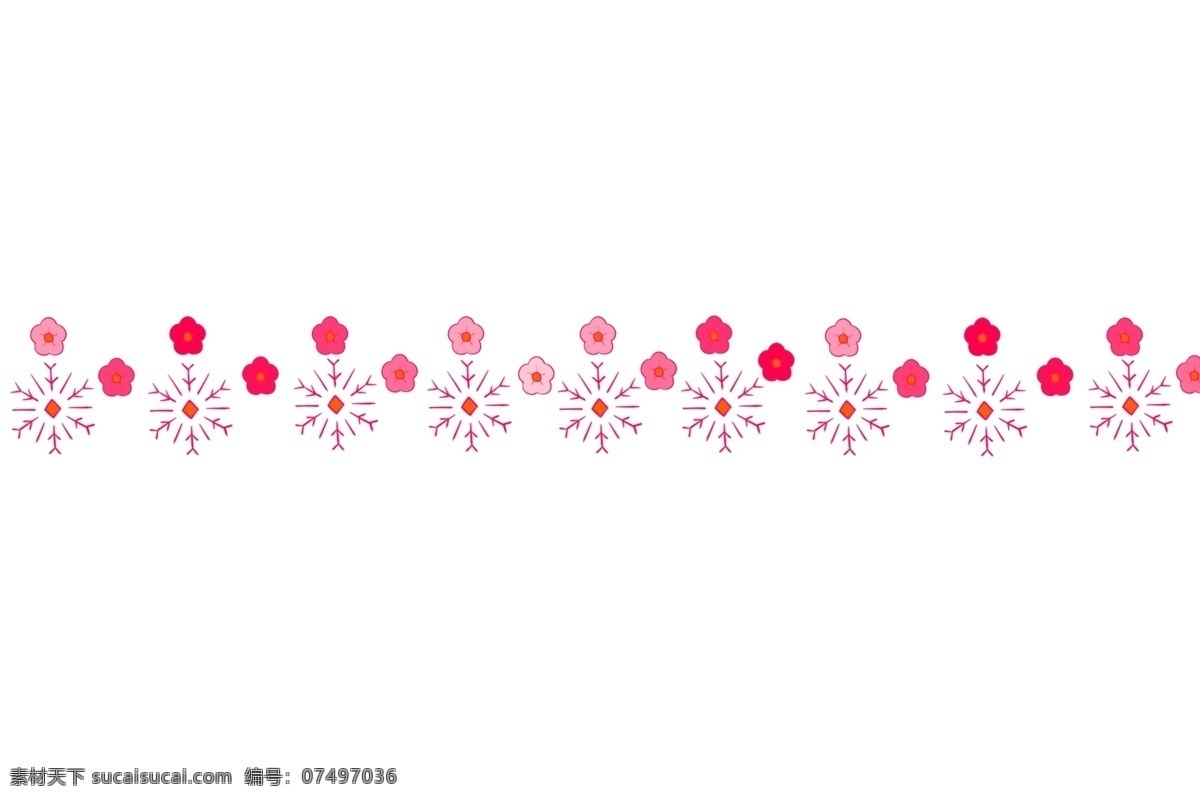 喜庆 花纹 分割线 插画 红色花纹 漂亮的花纹 红色雪花花纹 红色小花朵 花纹装饰