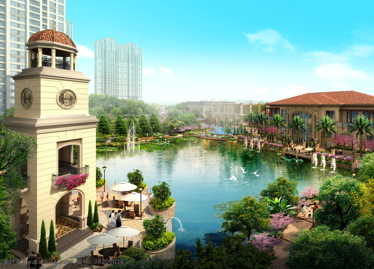 花园别墅 建筑 豪宅 游泳池 乐园 阳台 喷泉 大树 鲜花 棕榈 天堂 梦幻 株洲 房地产 楼盘 洋房 小区 景观 草地 花园 花草 园艺 设计图 效果图 别墅 商业 园林 环境 规划 项目 建筑设计 环境设计