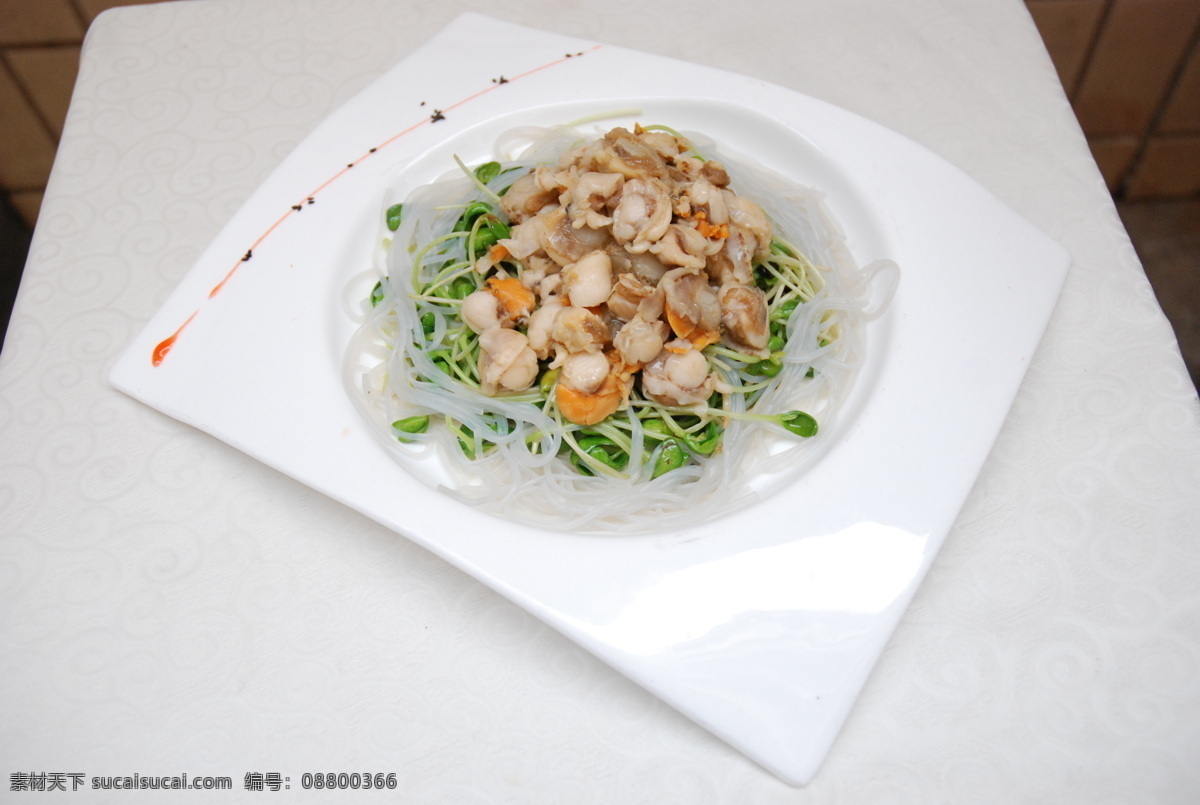 黑豆苗炒扇贝 传统美食 餐饮美食