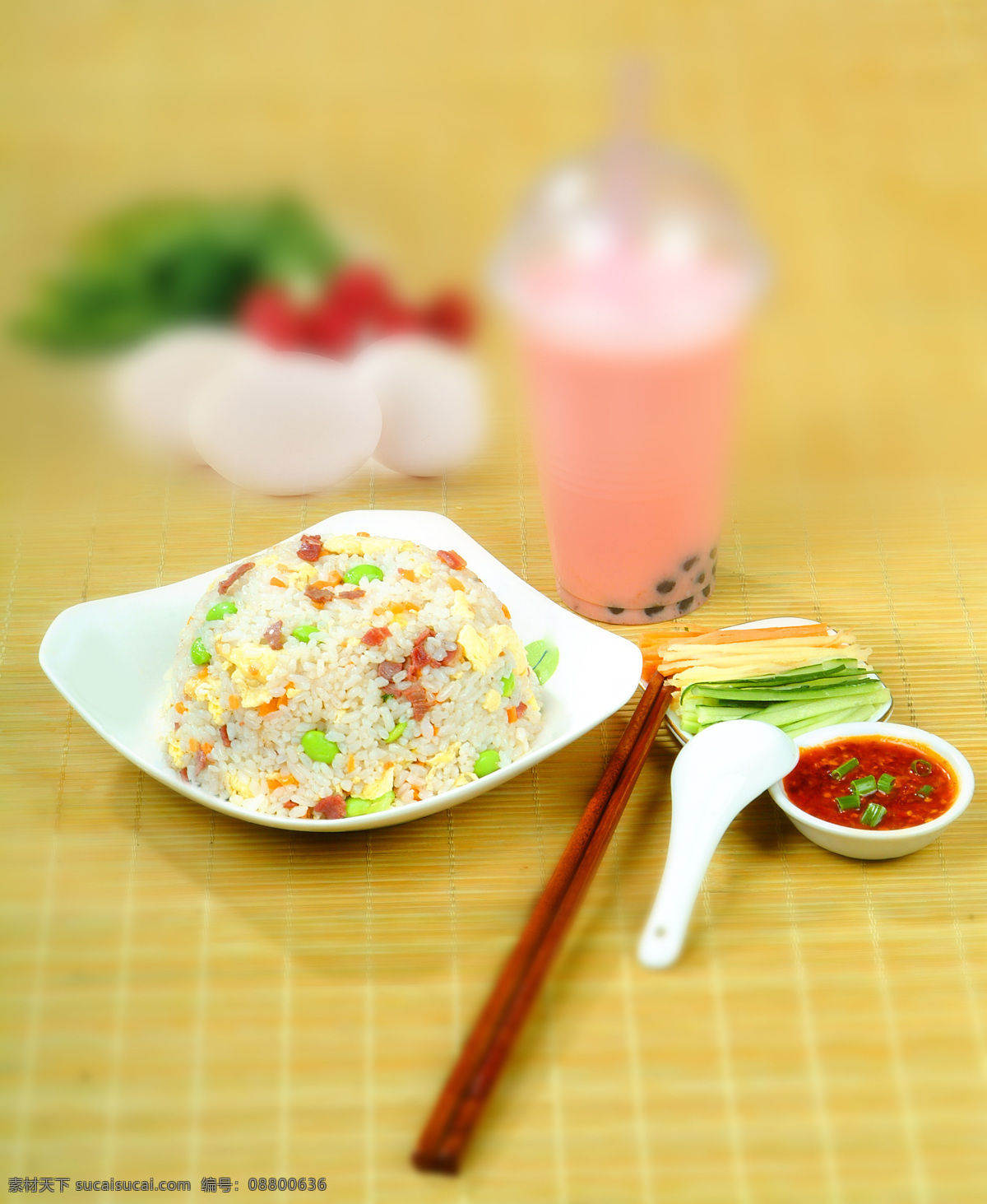 火腿炒饭 炒饭 餐饮美食 传统美食 摄影图库