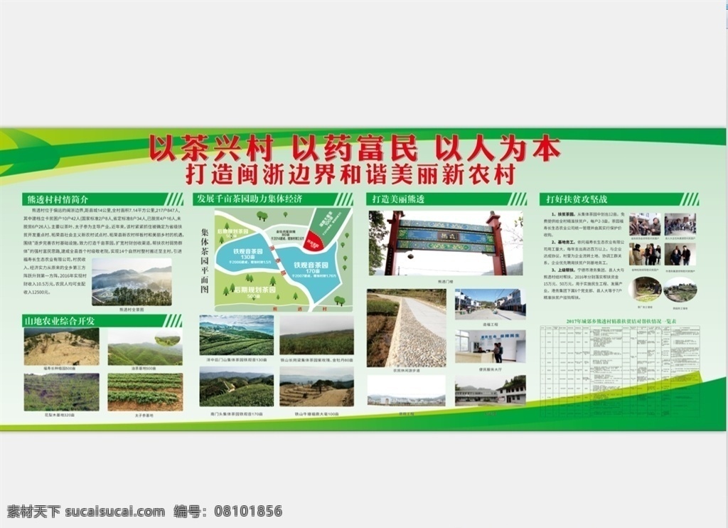 新农村宣传栏 新农村 宣传栏 以茶兴农 绿色 农村宣传栏 室外广告设计