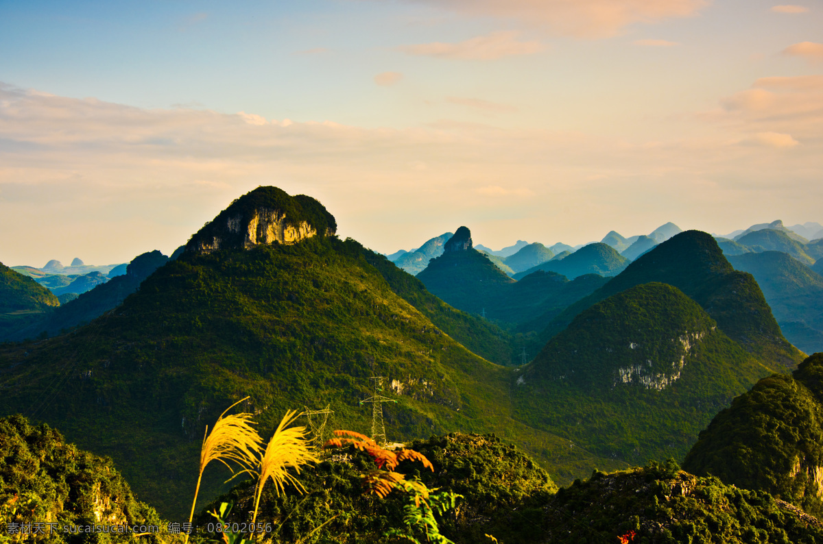 夕阳影众山 众山 追阳 迎秋霞 安静 祥和 自然景观 山水风景