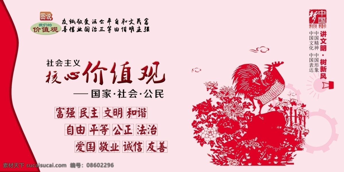 价值观漫画 我们的价值观 中国梦 社会主义 核心价值观 展板 爱国 看板 柱子牌 丰子恺漫画 校园美德 传统美德 新风尚 展板模板