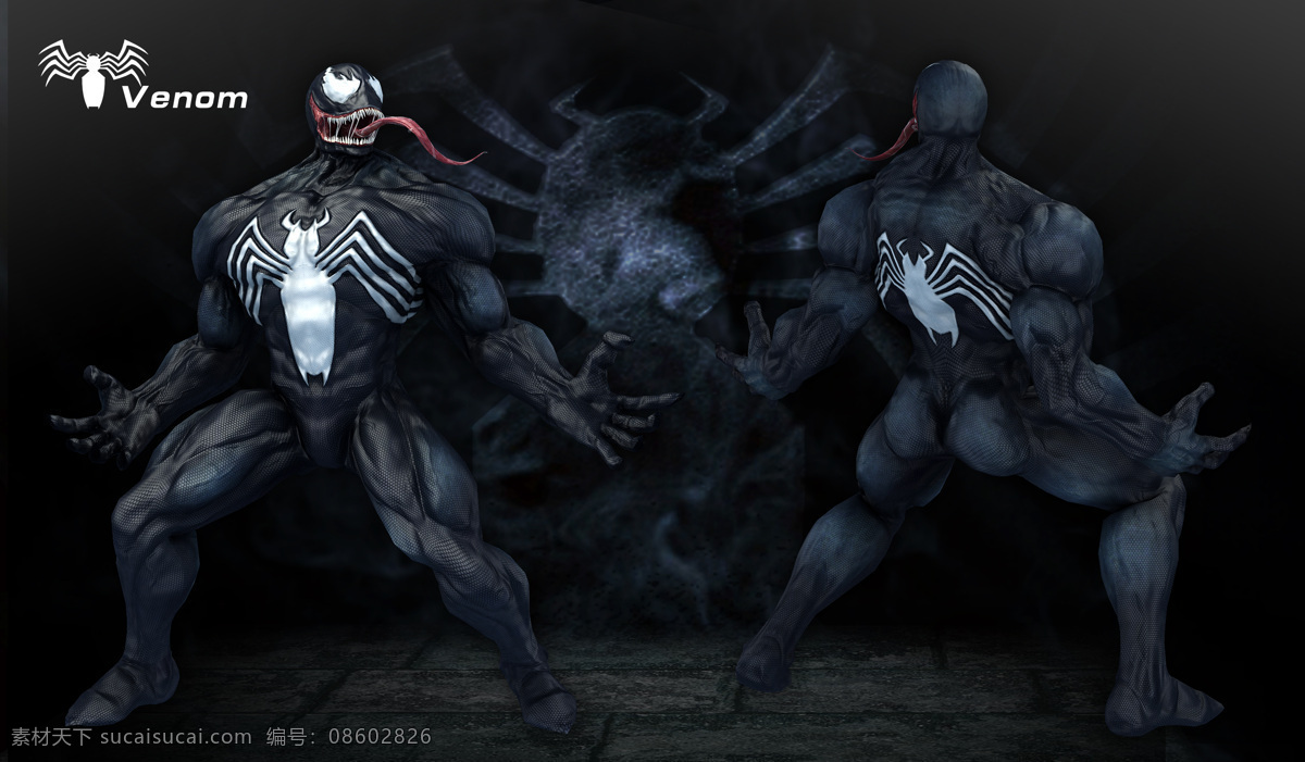 3d角色 毒液 cg角色 三维角色 游戏角色 venom 漫画英雄 zb角色 3d模型 3d作品 3d设计