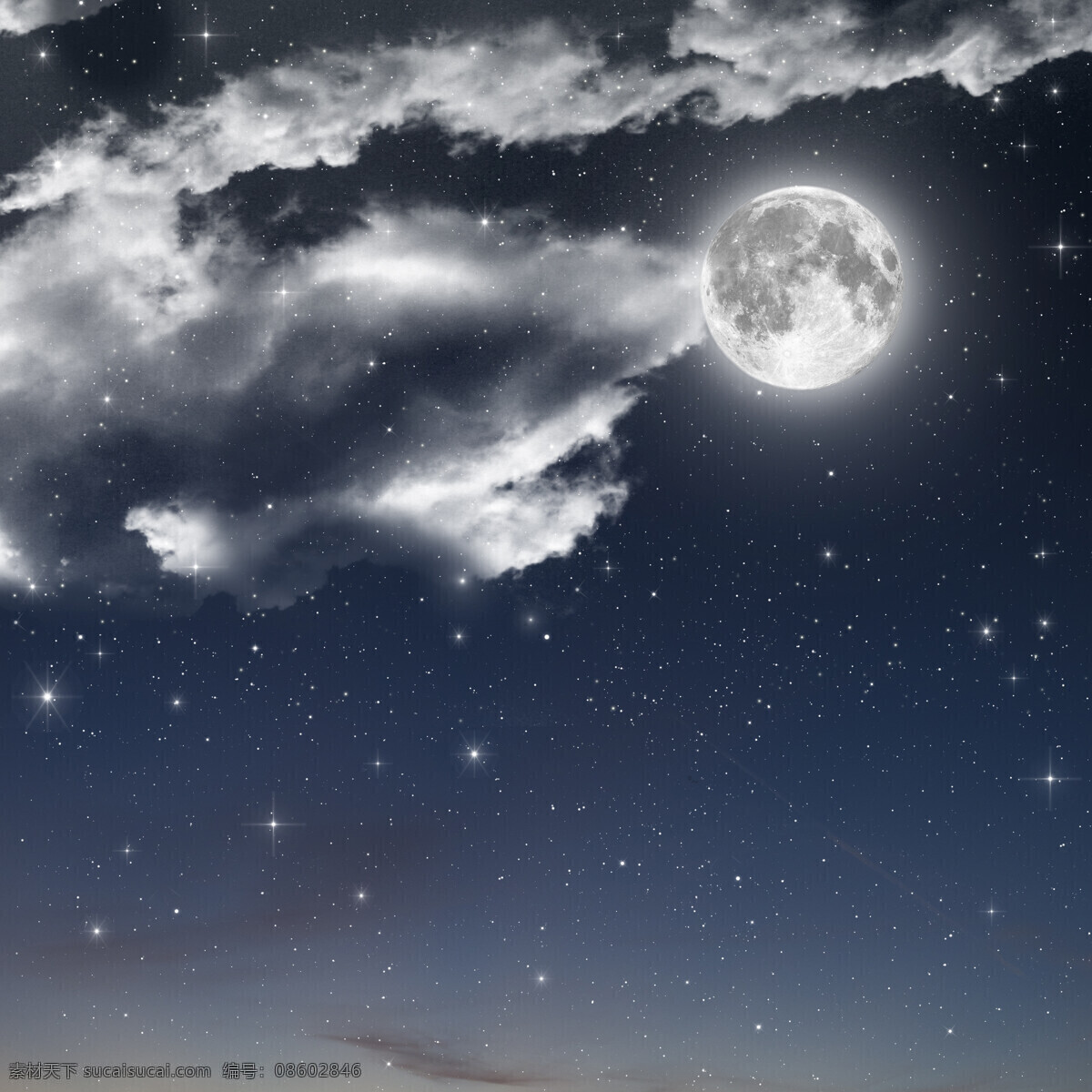 美丽的夜空 夜空 月亮 星星 月光 乌云 星云 夜晚 满月 月圆之夜 自然风光 自然景观