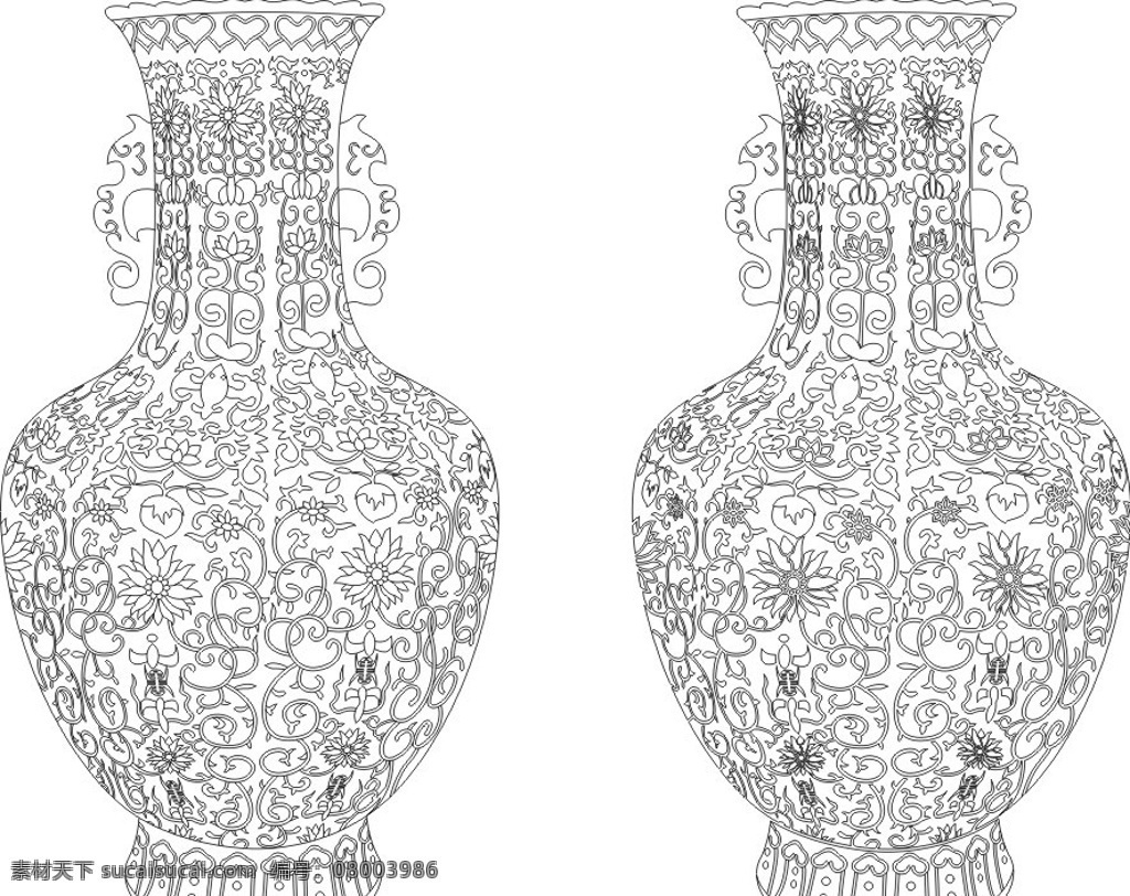 青花 青花瓷 瓷器 花瓶 瓶子 线条 刻绘 矢量 古代文化 美术绘画 文化艺术