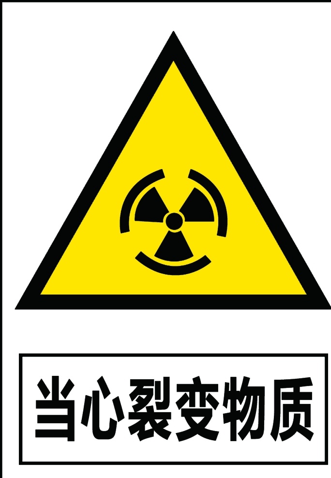 当心裂变物质 裂变物质 裂变物质标志 裂变 物质 logo 小心裂变物质 黄色警告标志 警告标志
