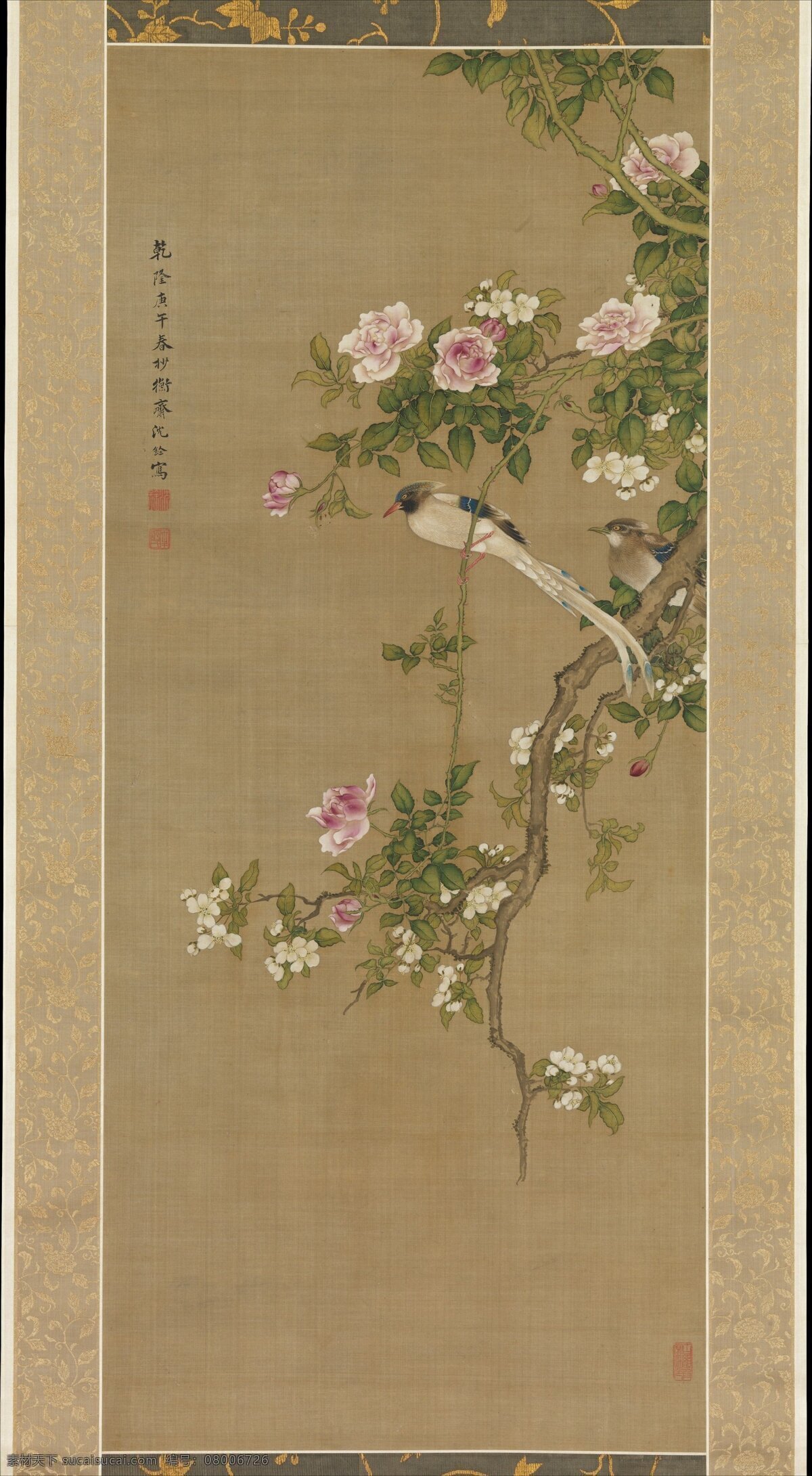 艺娃花鸟绢画 艺娃 绢画 花鸟 国画 工笔 喜鹊 文化艺术 绘画书法