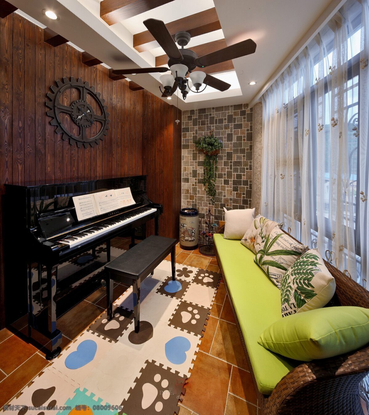 美式 钢琴 室 沙发 设计图 家居 家居生活 室内设计 装修 室内 家具 装修设计 环境设计 效果图