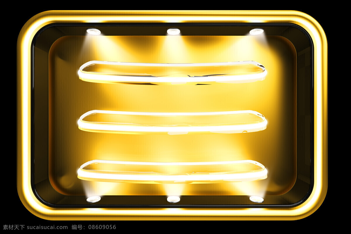 金色 灯光 展台 方框 展示台 3d展示 展架 聚光灯 其他类别 生活百科
