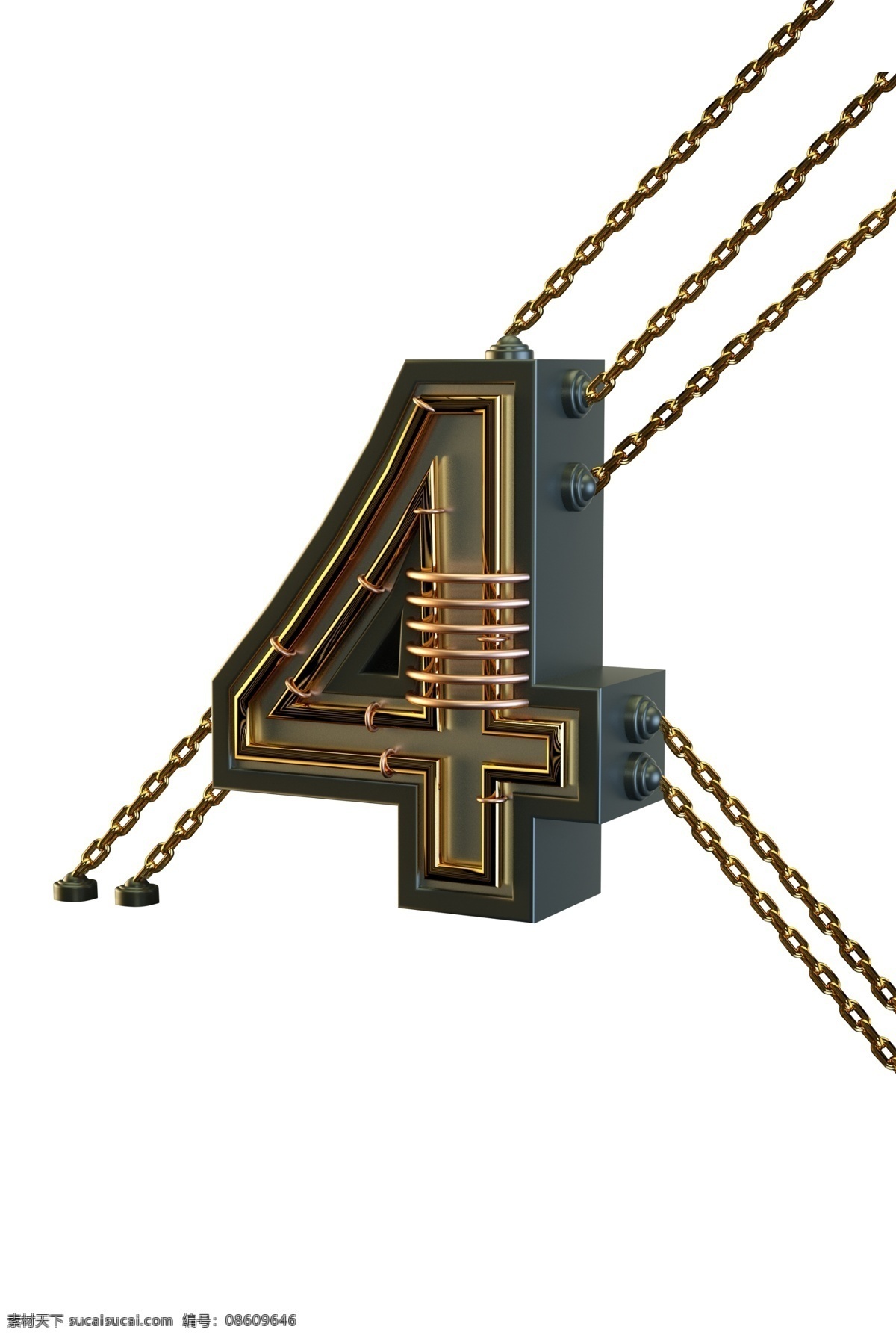 金色 金属 倒计时 场景 数字 数字4 数字场景 场景数字 金属数字 数字金属