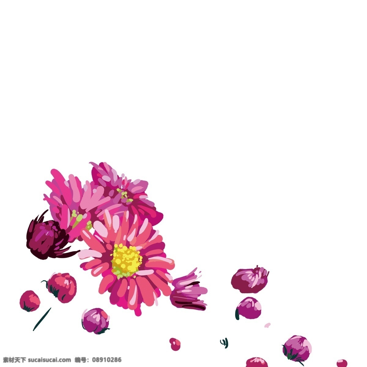 紫色 小花 装饰 元素 紫色小花