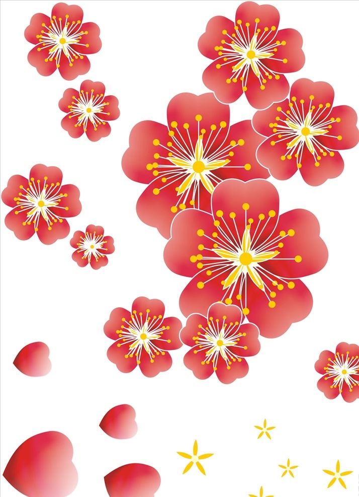 春暖花开 红花 花朵 春天 花瓣 花朵背景