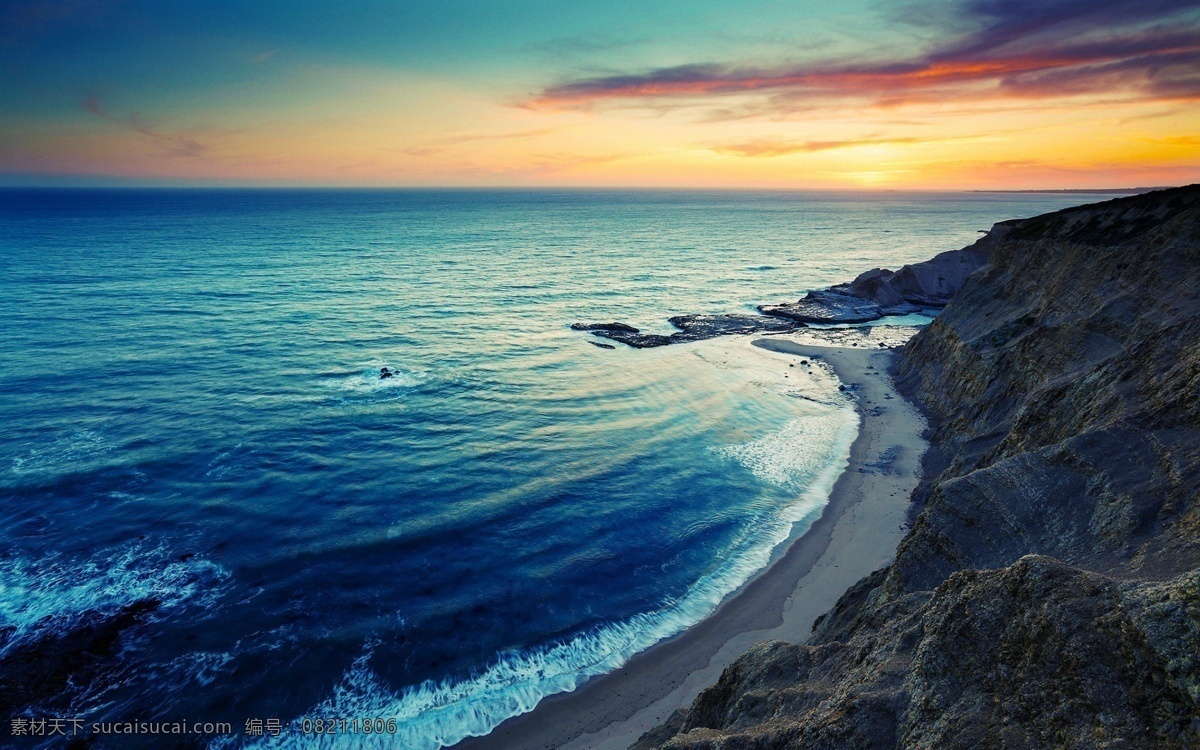 海边 风景图片 傍晚 海边风景 海浪 海滩 礁石 沙滩 山水风景 自然风景 晚霞 自然景观 psd源文件