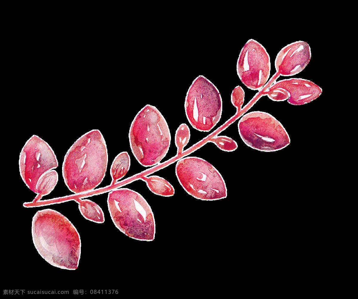 红心 果冻 卡通 透明 装饰 枝叶 树枝 透明素材 免扣素材 装饰图案