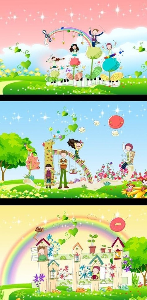卡通背景 幼儿园广告 儿童节 六一图片 高清源文件