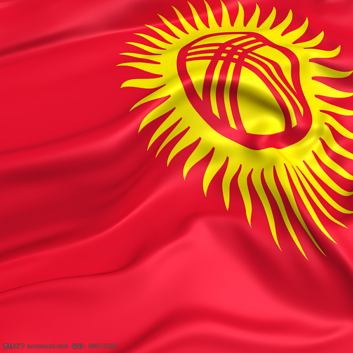 吉尔吉斯斯坦 国旗 粉色