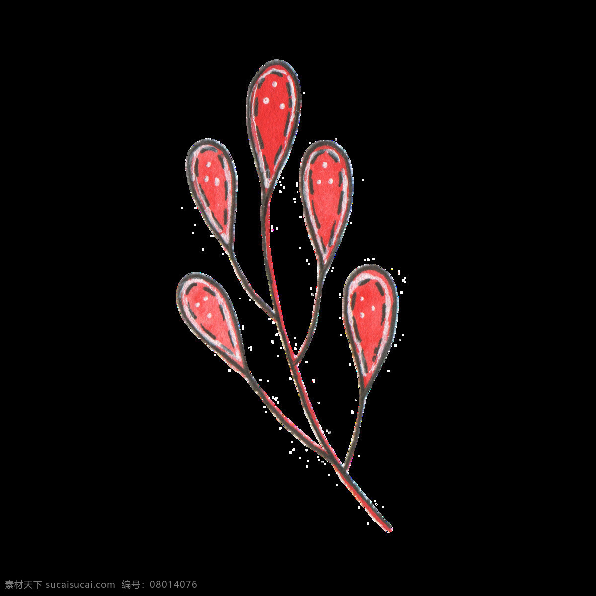 红色 椭圆形 植物 透明 卡通 抠图专用 装饰 设计素材