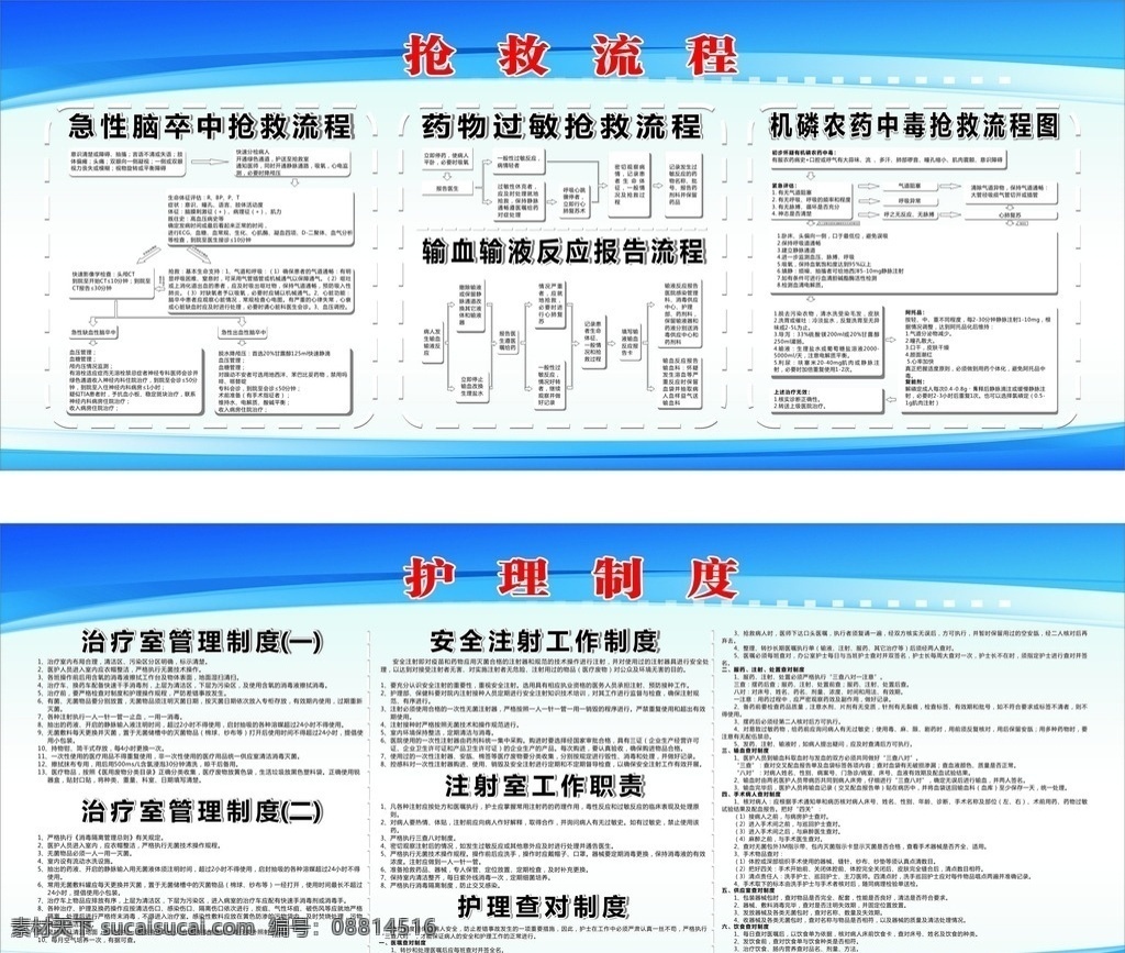 医院 抢救 流程 制度 抢救流程 医院制度 未转曲 展板模板