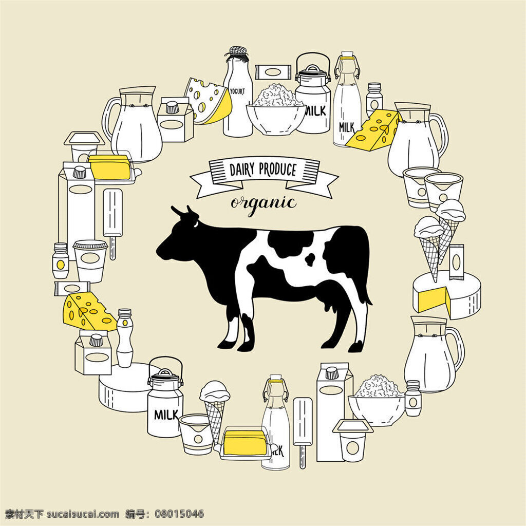 卡通 奶牛 乳制品 卡通奶牛牛奶 牛奶瓶 牛奶 milk 杯子 logo 标识标签 牛奶包装 包装设计 矢量