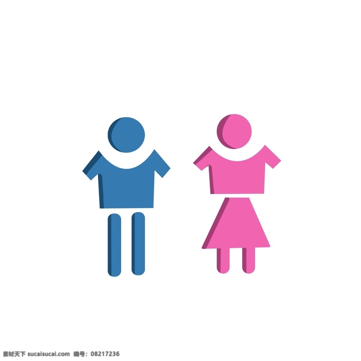 商用 高清 手绘 男女 标志 可商用 男生 女生